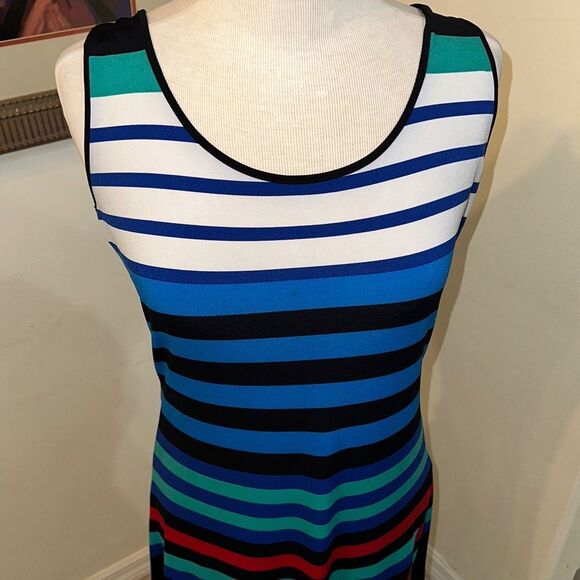 Calvin Klein Striped Multicolor Sleeveless Dress Size 12 - Picture 5 of 10